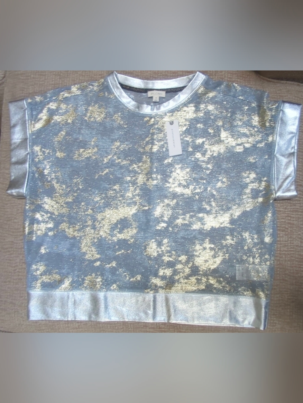 Anthropology Ladies metallic Blouse XS NWT